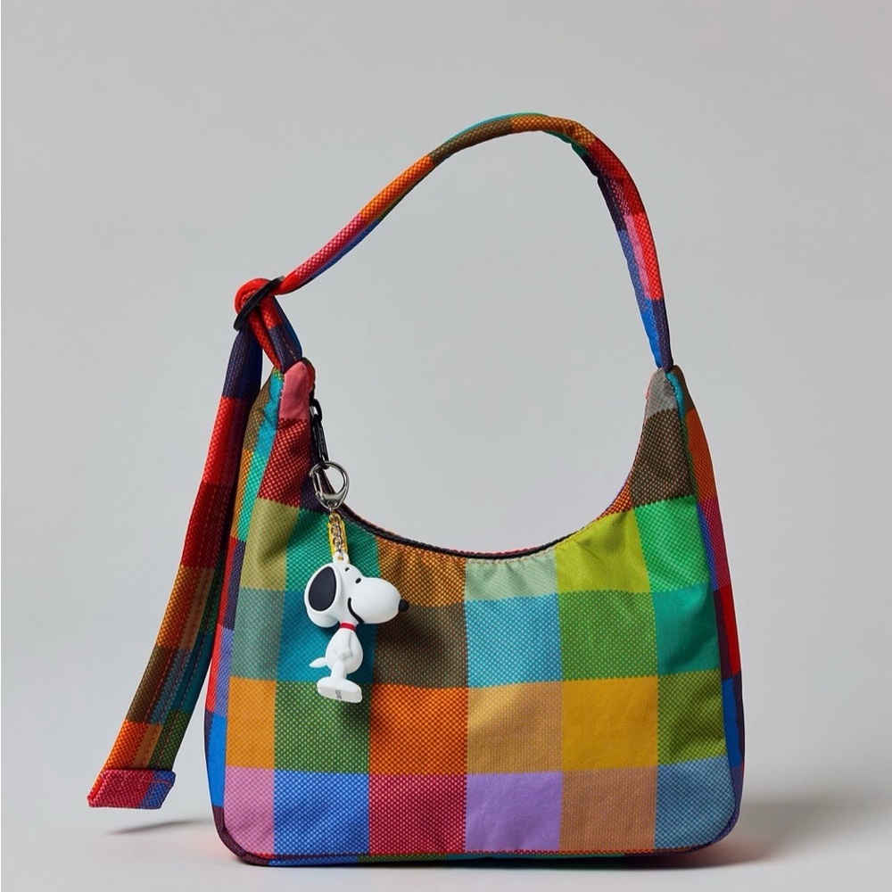 NWT BAGGU Mini Nylon Shoulder Bag Madras - Picture 2 of 12